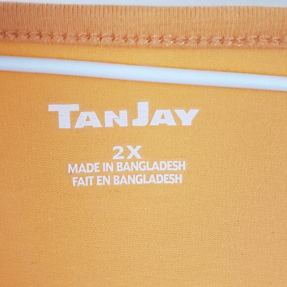 Tan Jay tangerine melon metallic linen jacket and shell 22W 2X - Picture 12 of 12